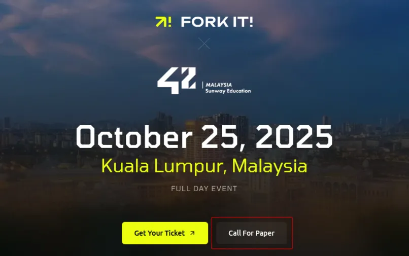 Full page screenshot of event with CFP button highlighted